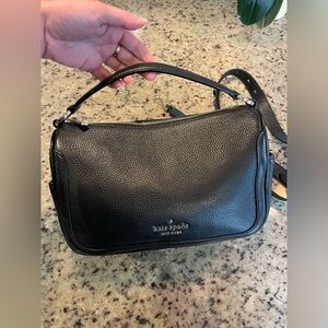 New Kate Spade Black Pebbled Leather crossbody/satchel Bag